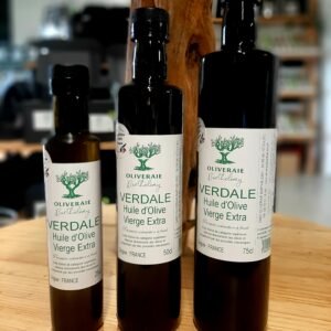 Bouteille d’huile d’olive Verdale 25cl, 50cl & 75cl de l’Oliveraie Barthélémy,